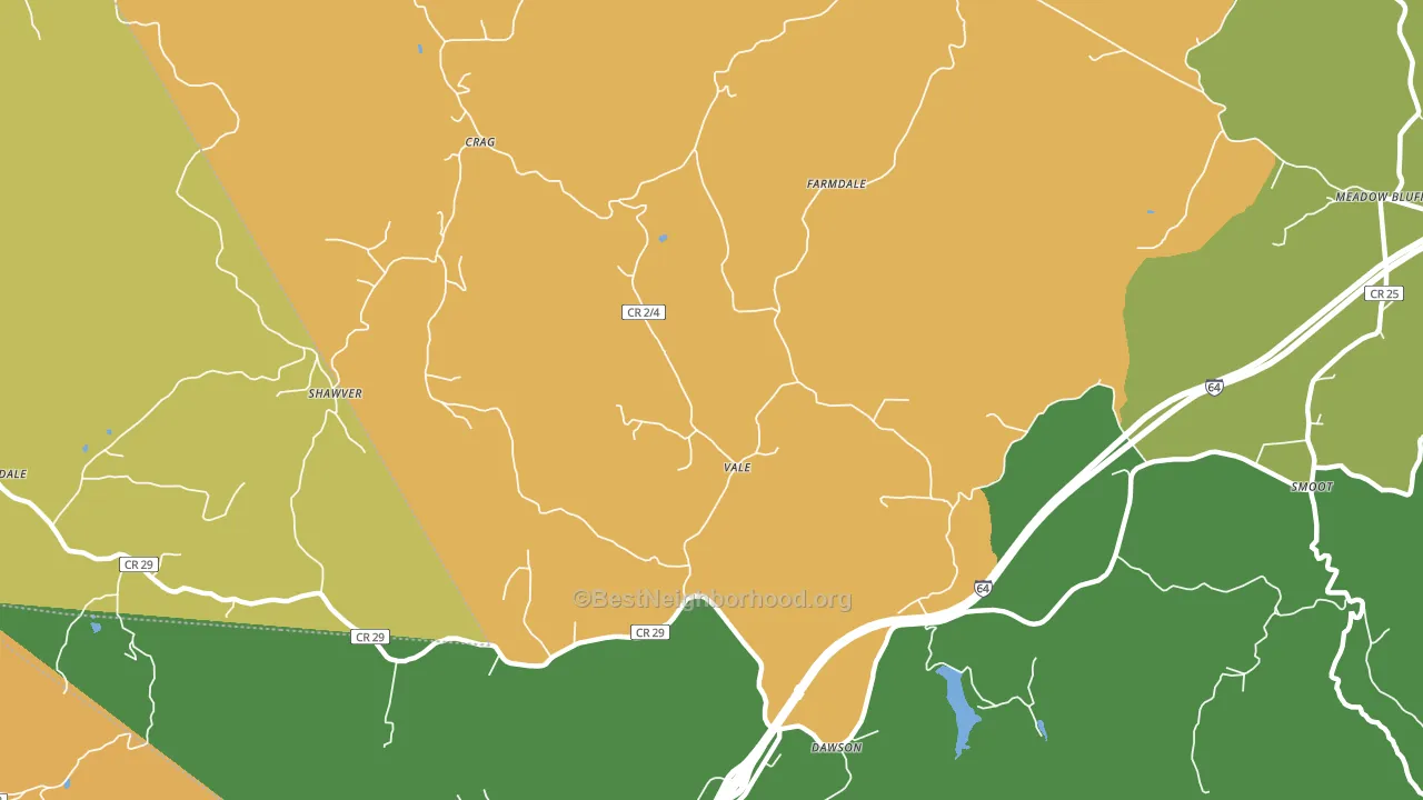 Vale, WV block-group voter-turnout map