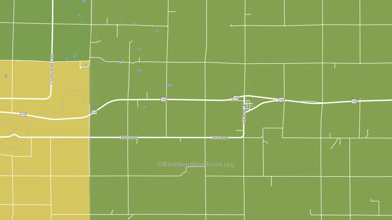 Valeda, KS block-group voter-turnout map
