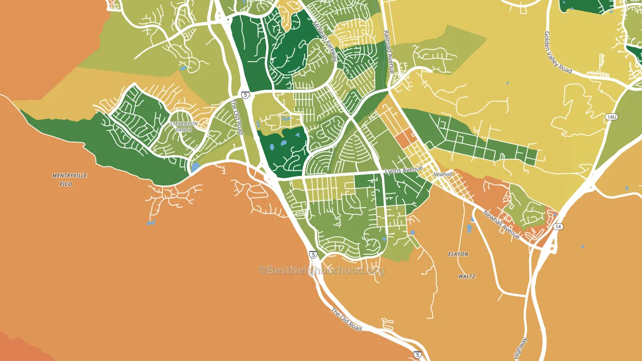 Valencia, Newhall, CA block-group voter-turnout map