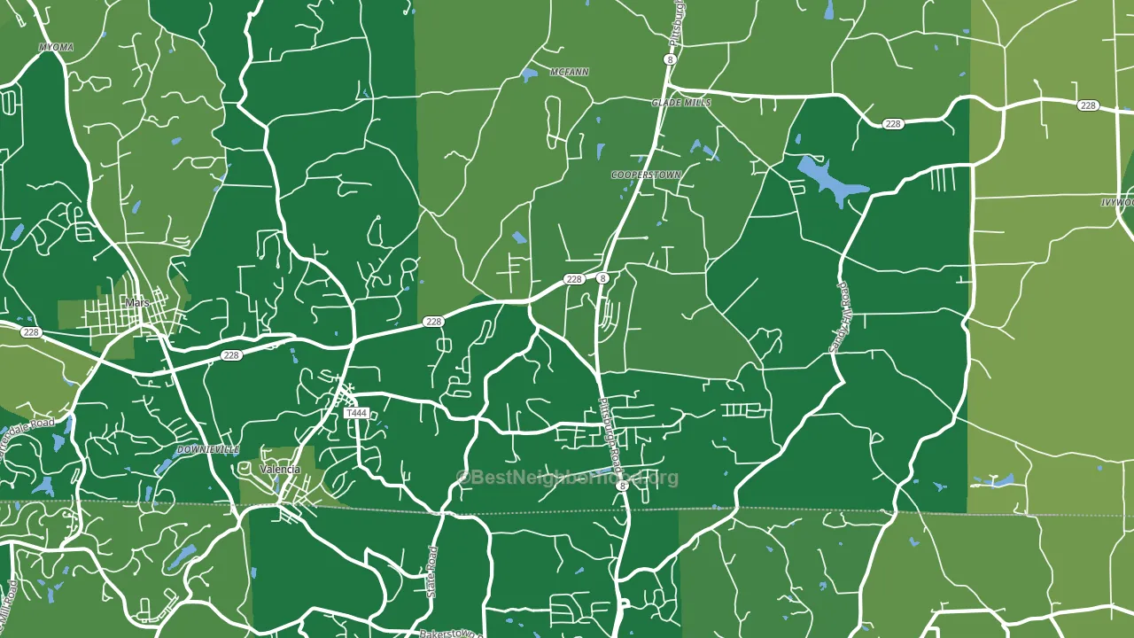 Valencia, PA block-group voter-turnout map