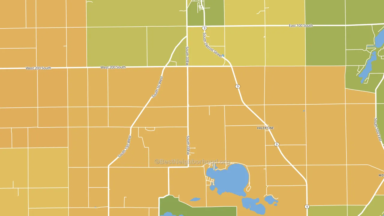 Valentine, IN block-group voter-turnout map
