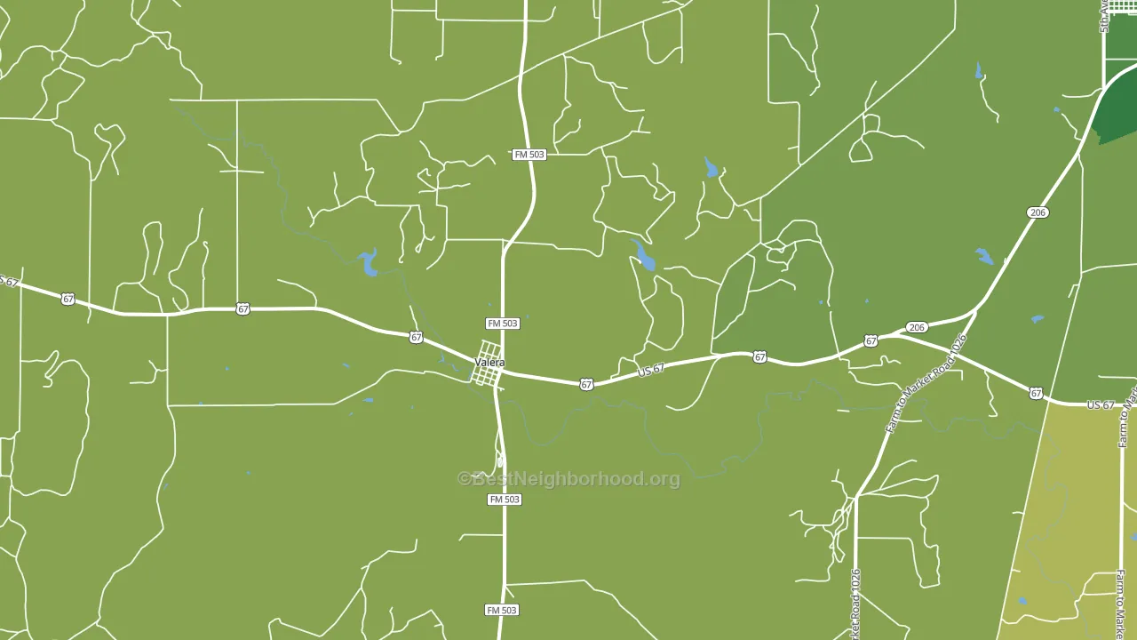 Valera, TX block-group voter-turnout map