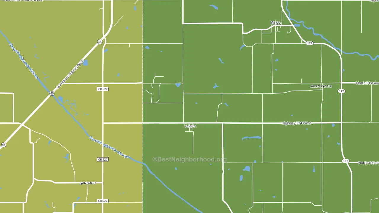 Valeria, IA block-group voter-turnout map