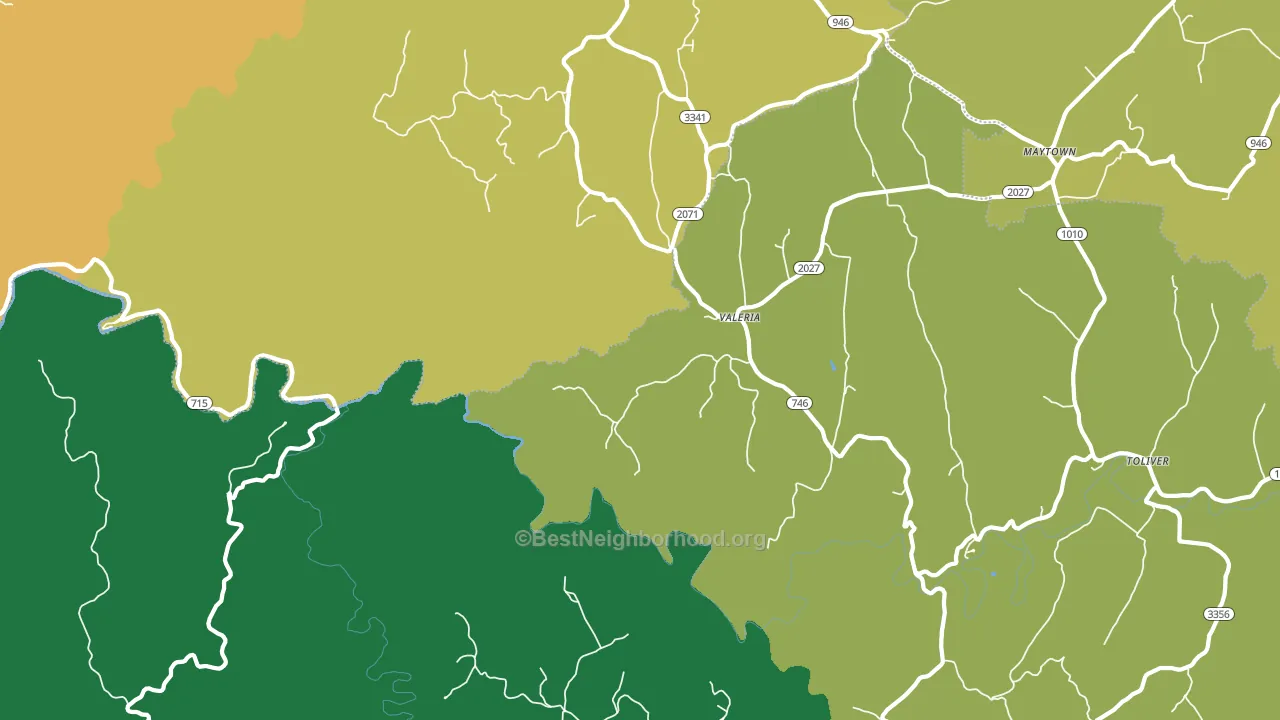 Valeria, KY block-group voter-turnout map