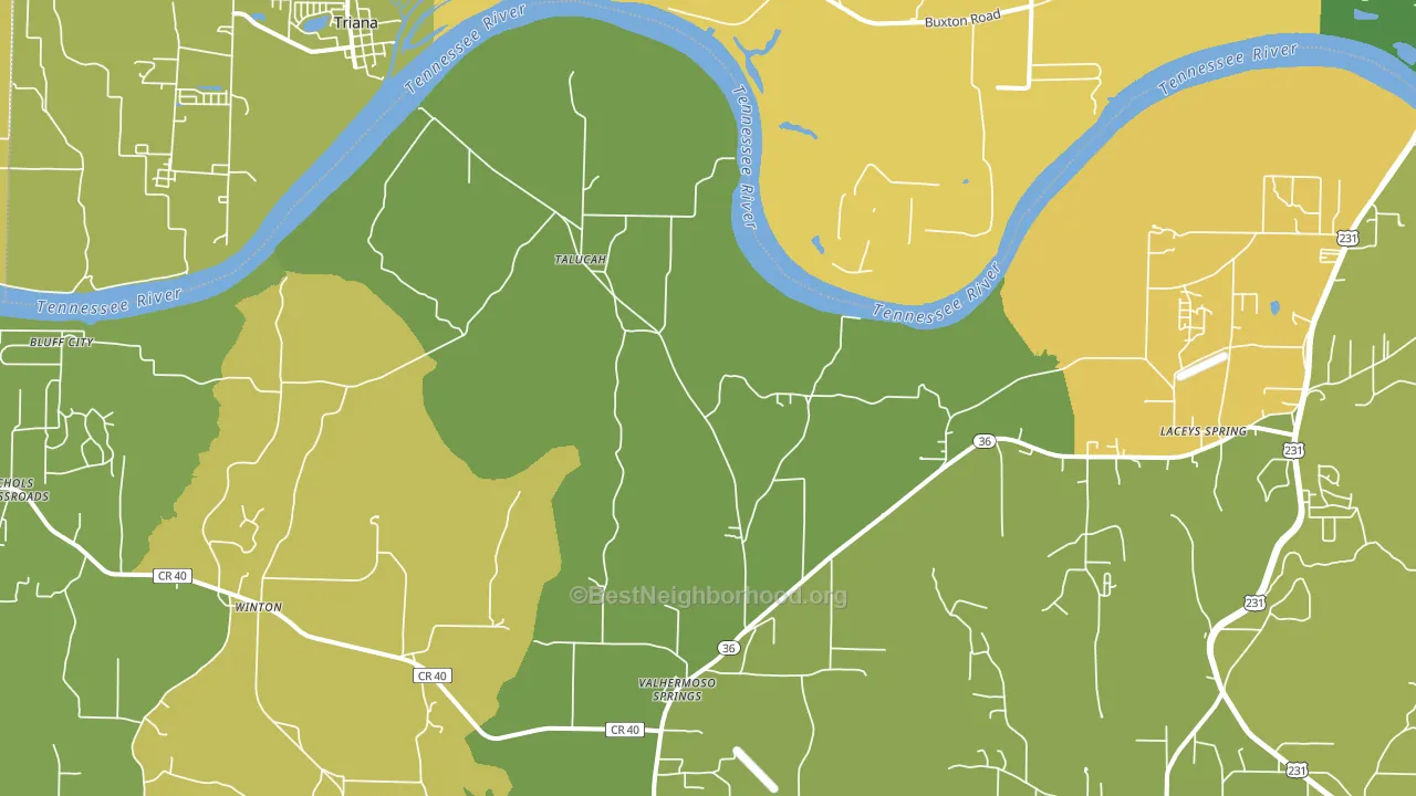 Valhermoso Springs, AL block-group voter-turnout map