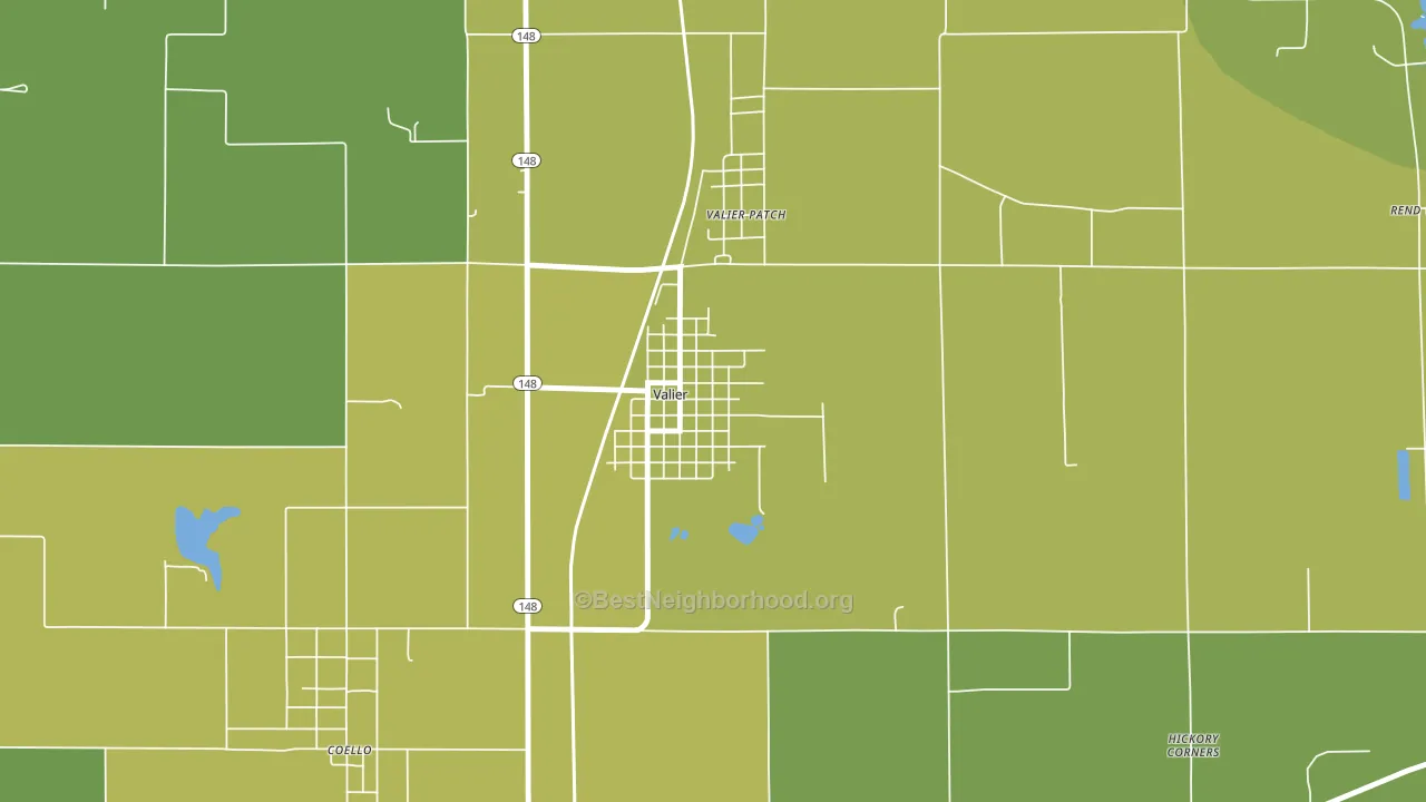 Valier, IL block-group voter-turnout map