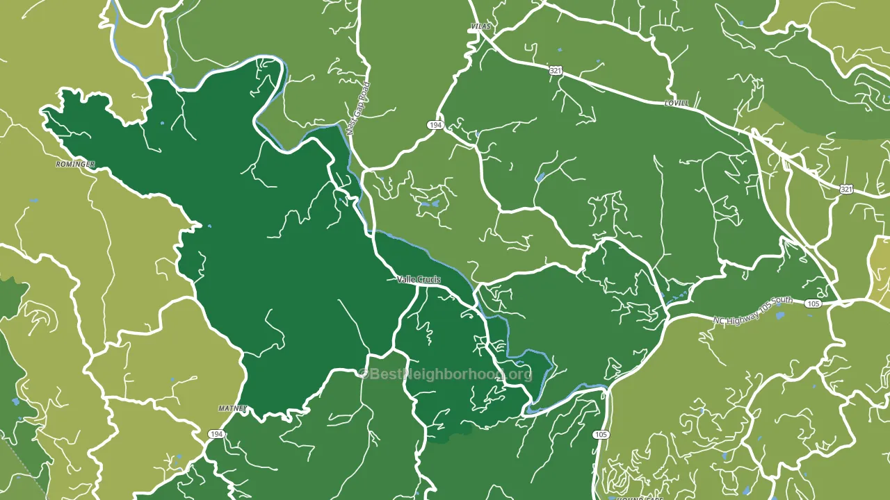 Valle Crucis, NC block-group voter-turnout map