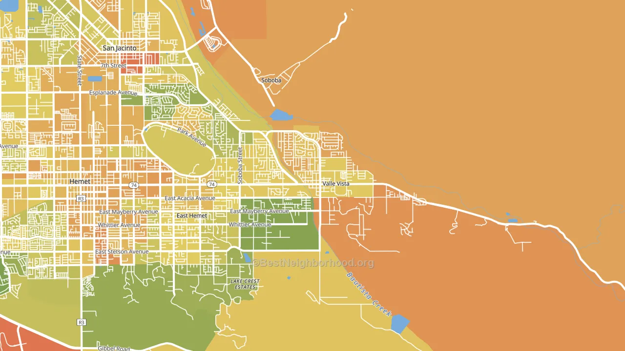 Valle Vista, CA block-group voter-turnout map