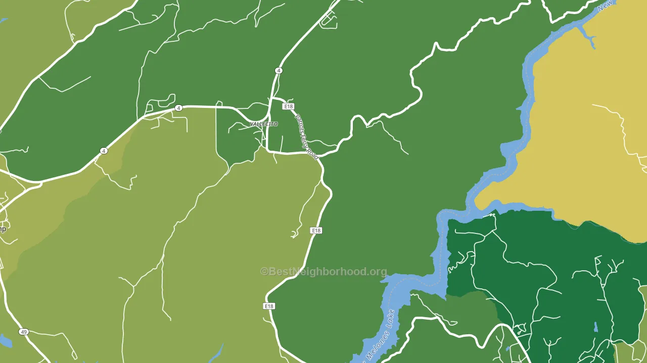 Vallecito, CA block-group voter-turnout map