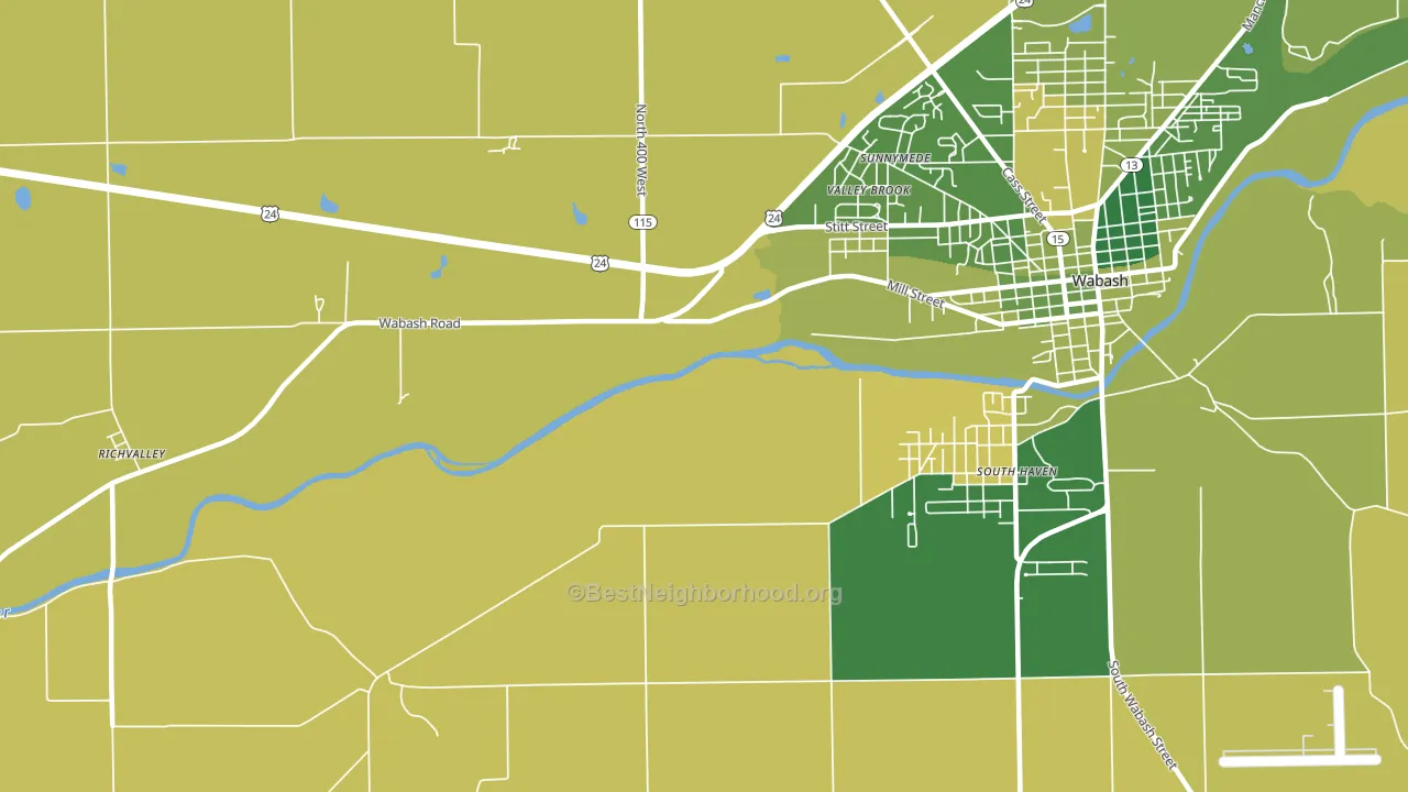 Valley Brook, IN block-group voter-turnout map