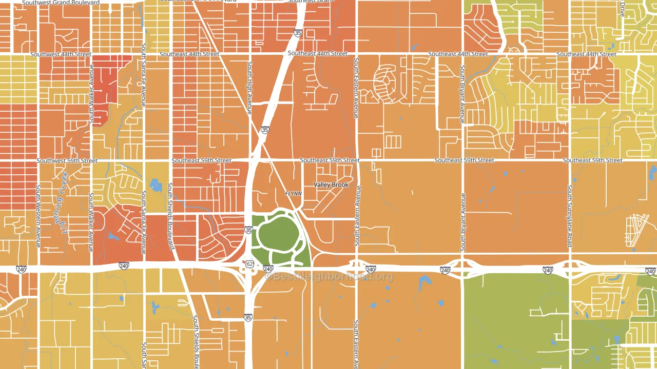 Valley Brook, OK block-group voter-turnout map