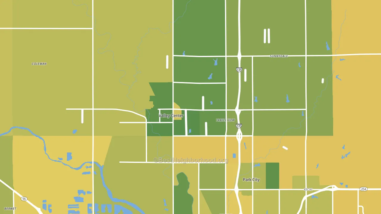 Valley Center, KS block-group voter-turnout map