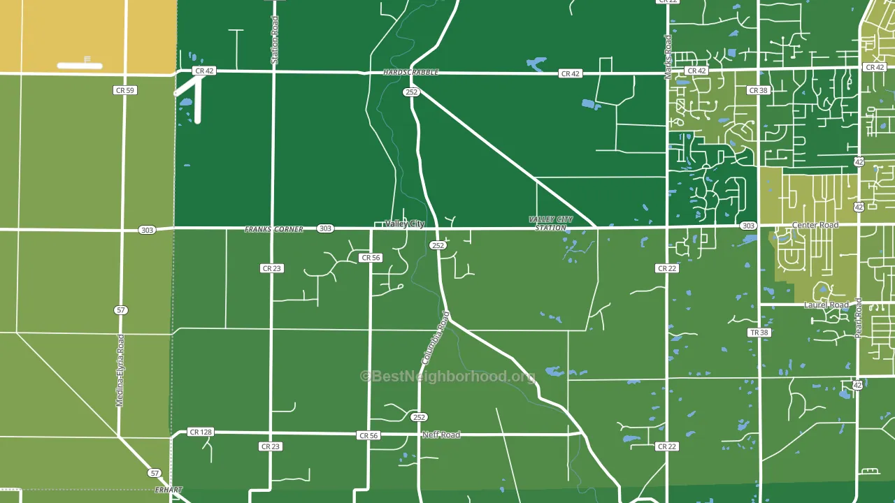 Valley City, OH block-group voter-turnout map