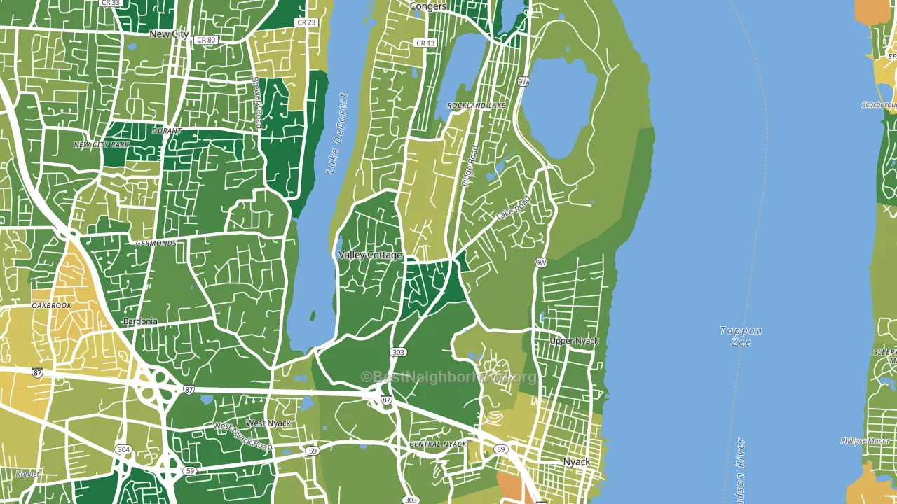 Valley Cottage, NY block-group voter-turnout map