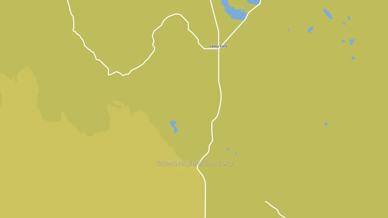 Valley Falls, OR block-group voter-turnout map
