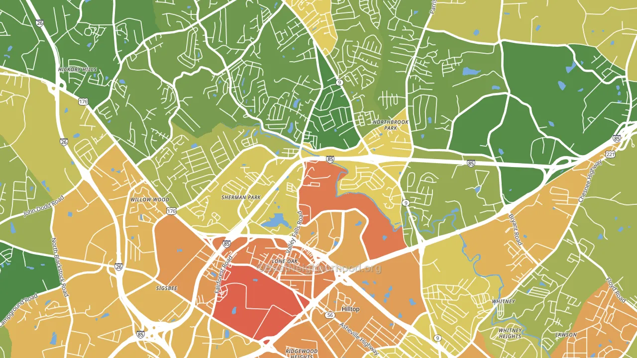 Valley Falls, SC block-group voter-turnout map