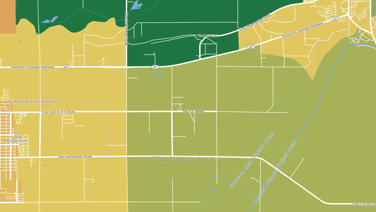 Valley Farms, AZ block-group voter-turnout map