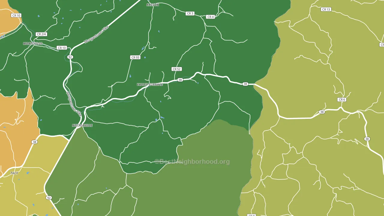 Valley Furnace, WV block-group voter-turnout map
