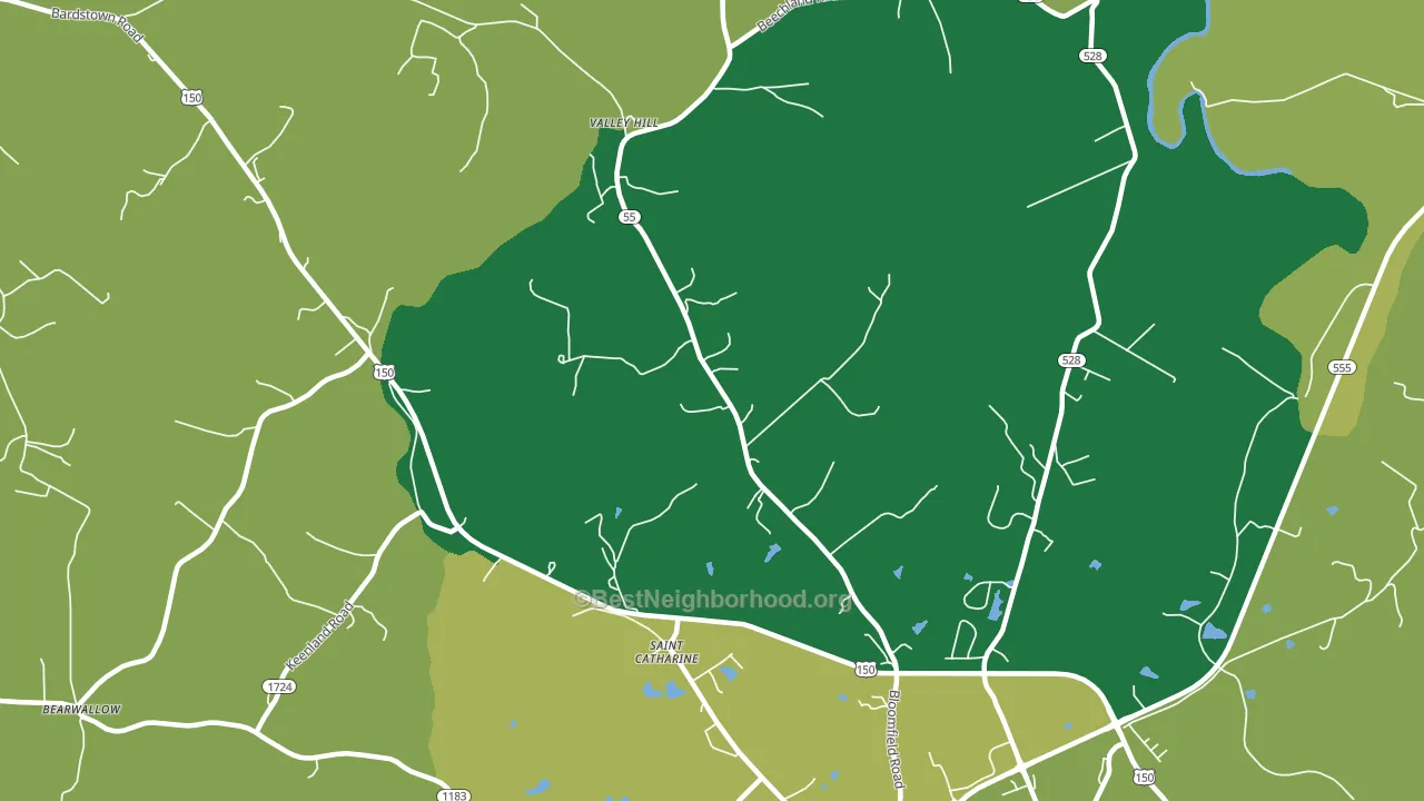 Valley Hill, KY block-group voter-turnout map