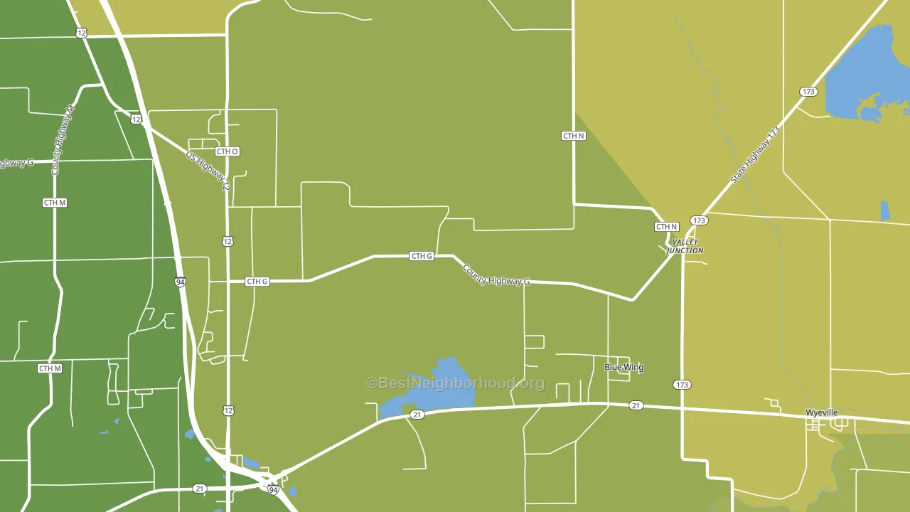 Valley Junction, WI block-group voter-turnout map