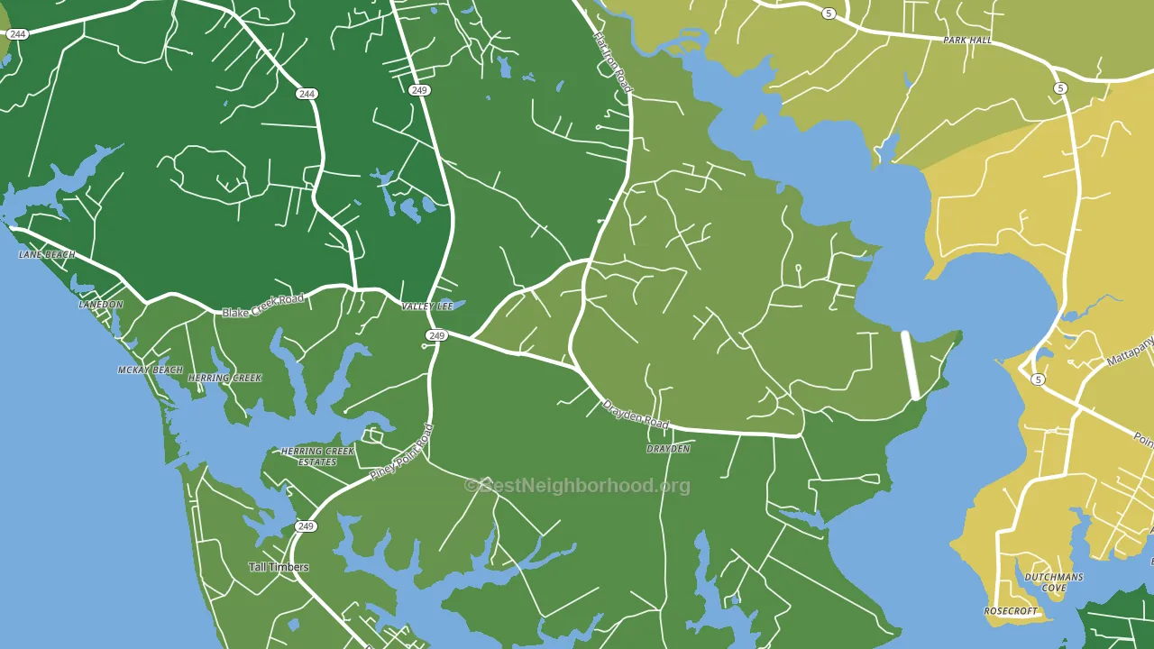 Valley Lee, MD block-group voter-turnout map