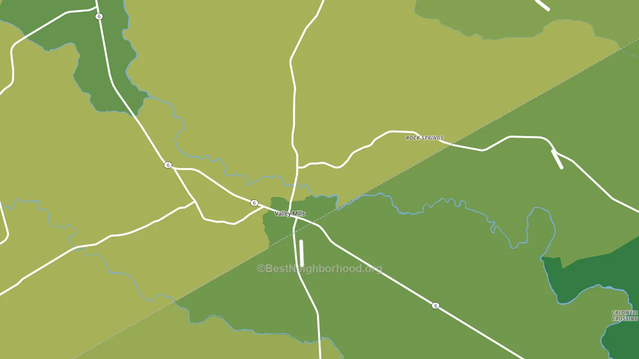 Valley Mills, TX block-group voter-turnout map