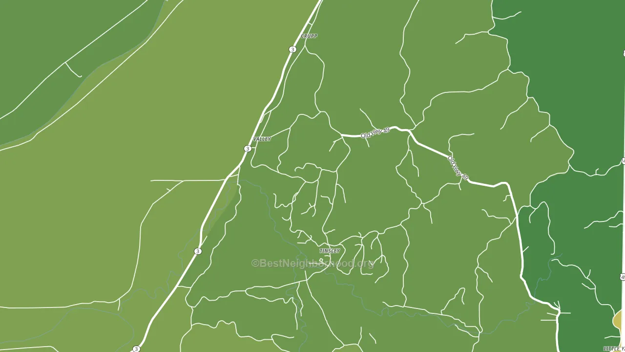 Valley, MS block-group voter-turnout map