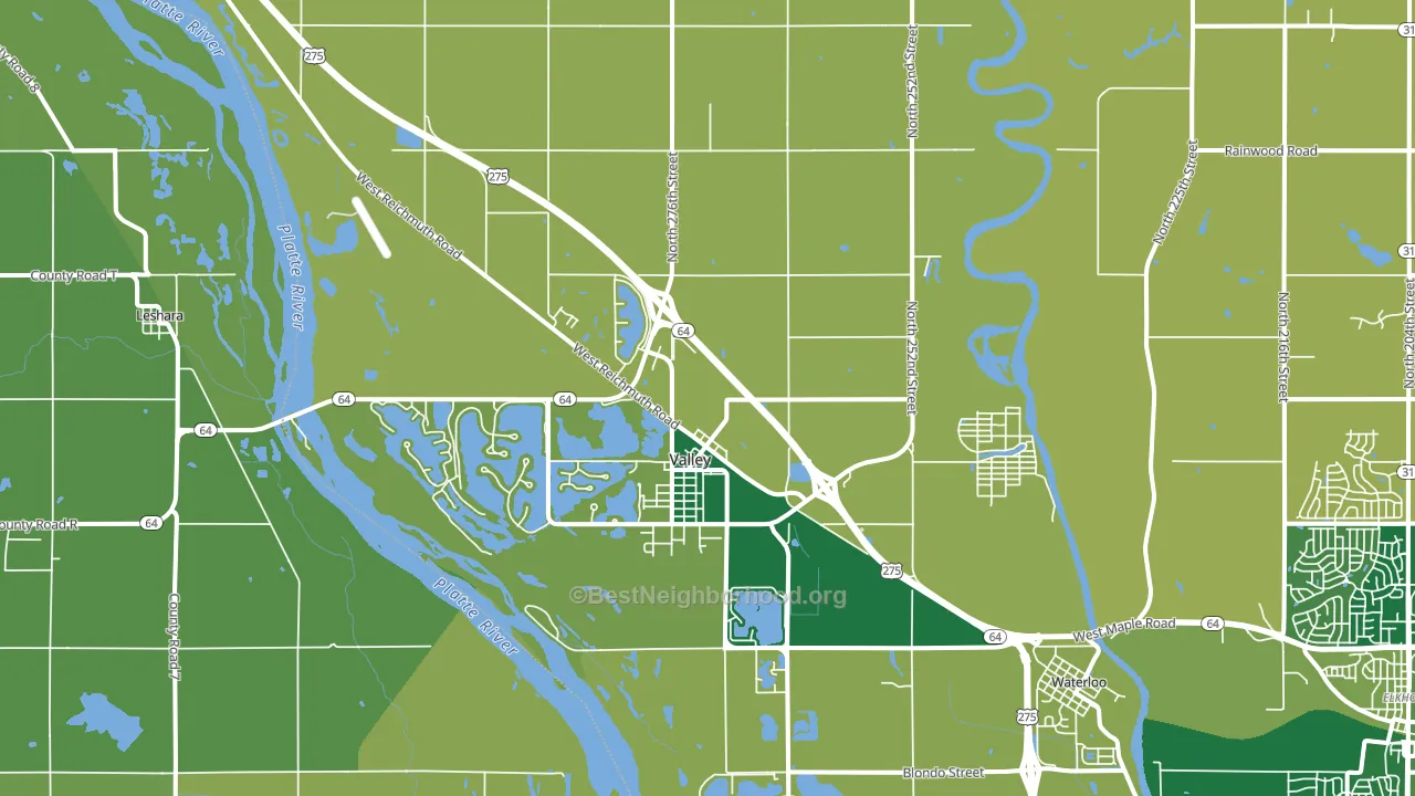 Valley, NE block-group voter-turnout map