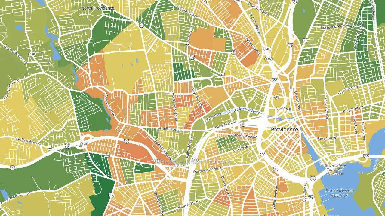 Valley, Providence, RI block-group voter-turnout map