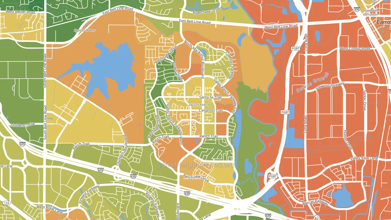 Valley Ranch, Irving, TX block-group voter-turnout map