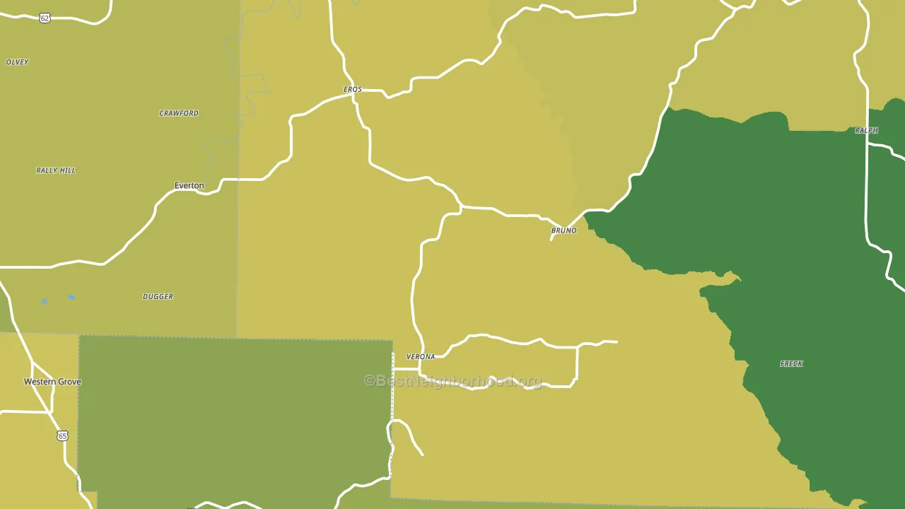 Valley Springs, AR block-group voter-turnout map