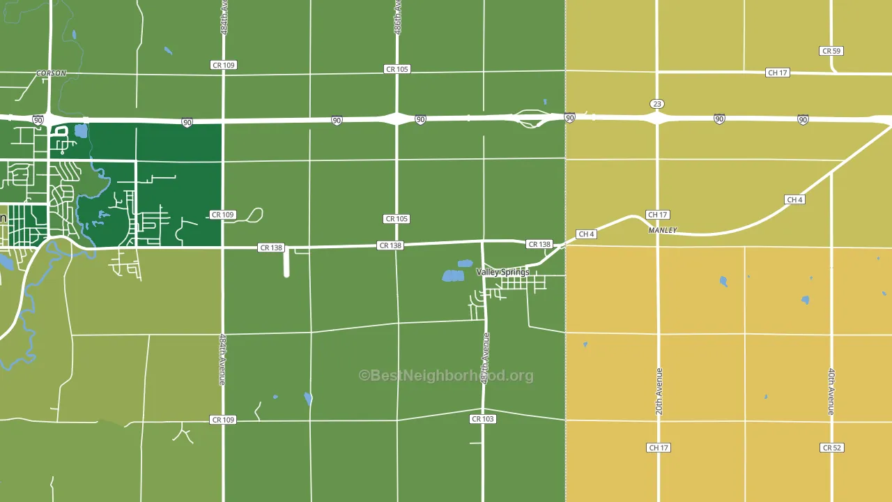 Valley Springs, SD block-group voter-turnout map