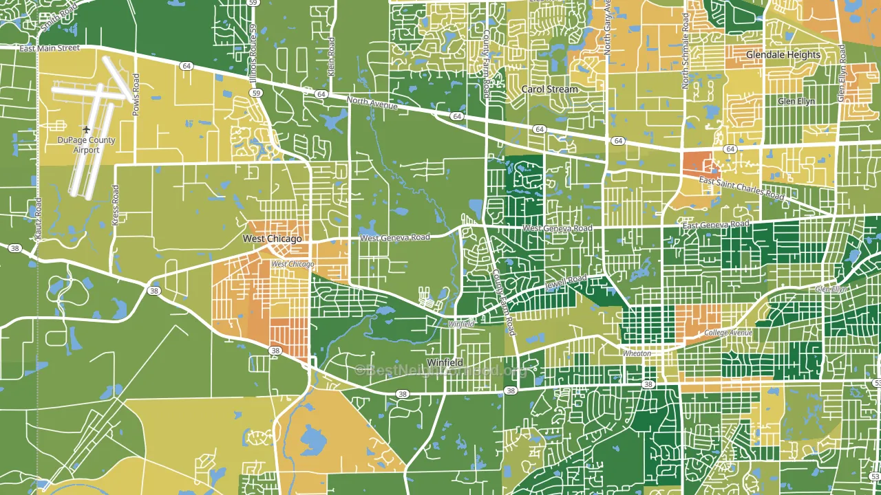Valley View, Glen Ellyn, IL block-group voter-turnout map