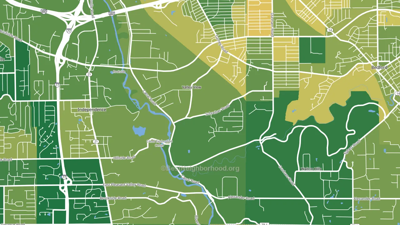 Valley View, OH block-group voter-turnout map