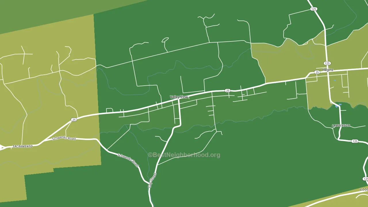Valley View, PA block-group voter-turnout map