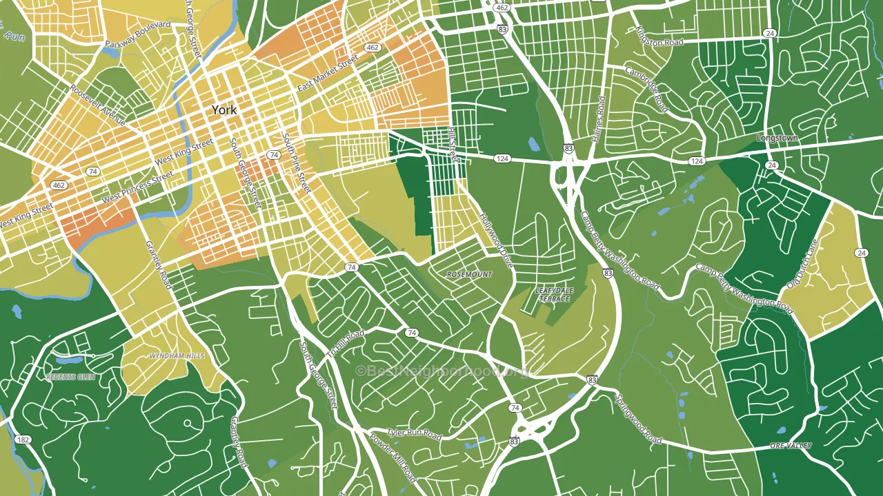 Valley View, York, PA block-group voter-turnout map