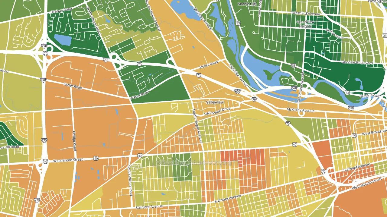 Valleyview, OH block-group voter-turnout map
