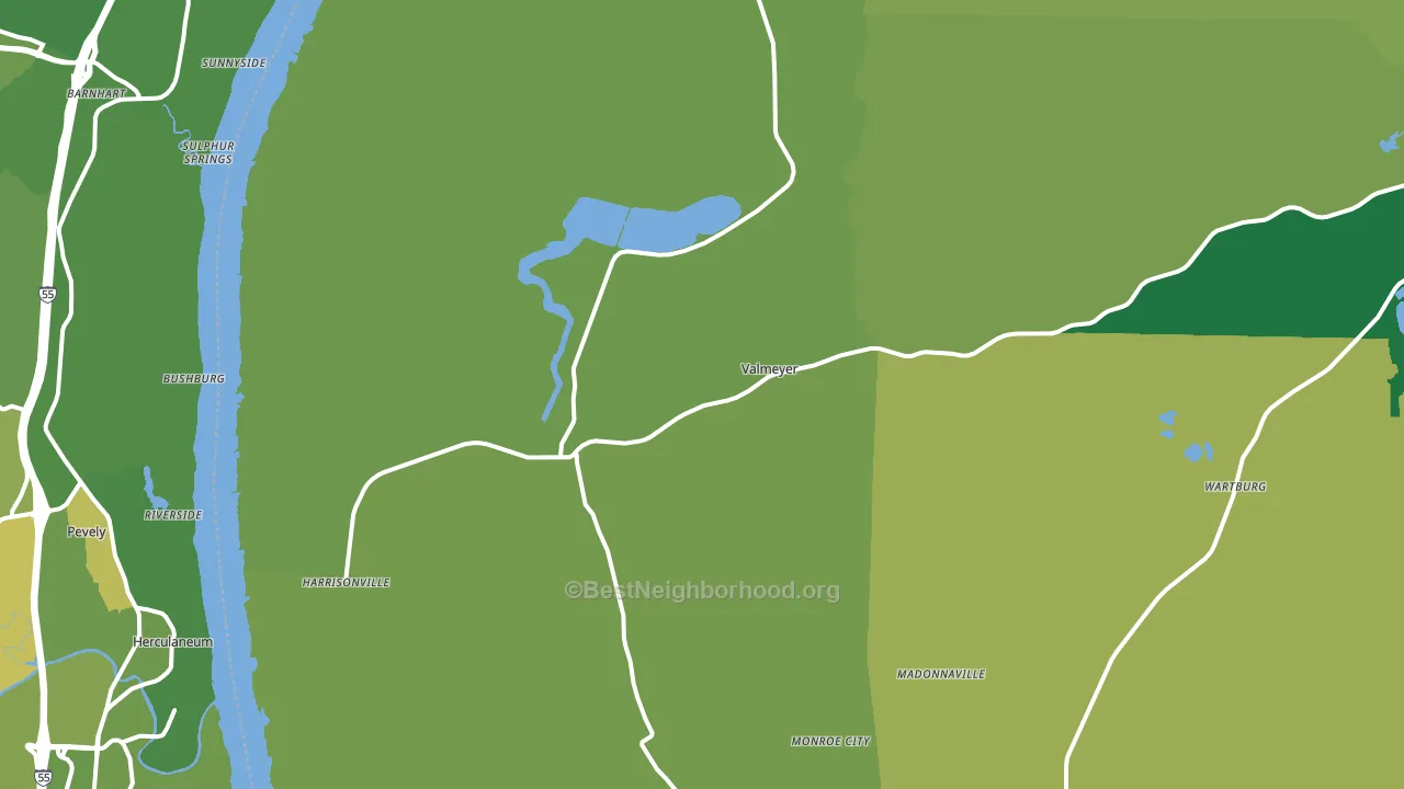 Valmeyer, IL block-group voter-turnout map