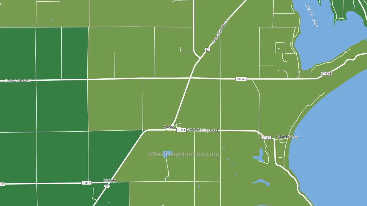 Valmy, WI block-group voter-turnout map