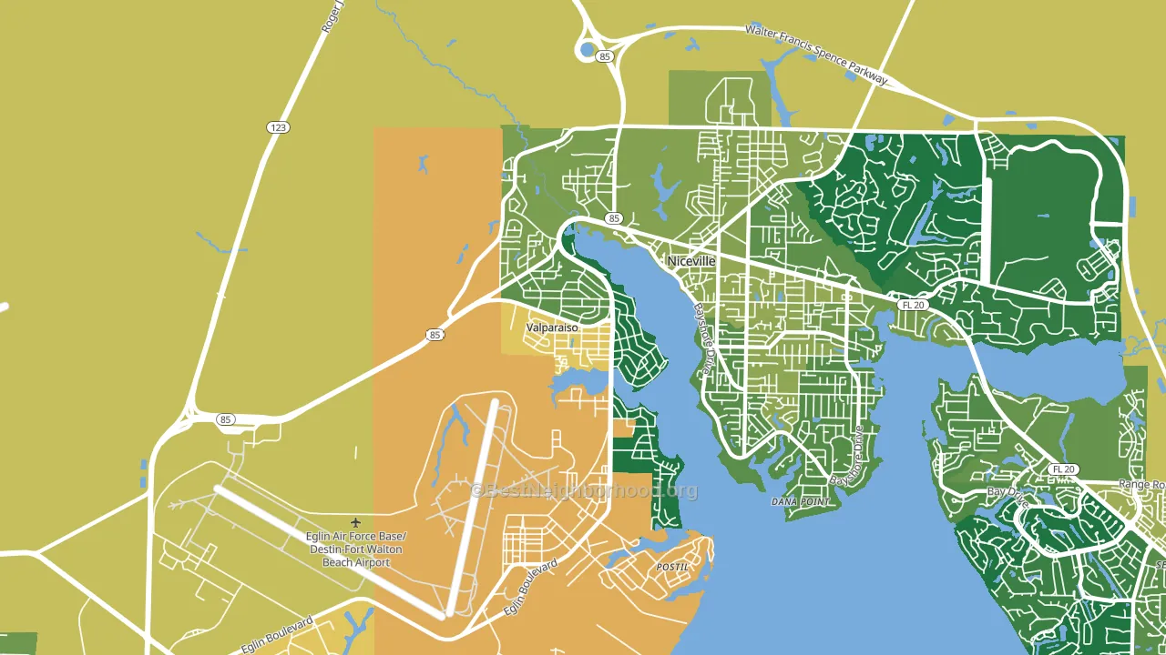 Valparaiso, FL block-group voter-turnout map