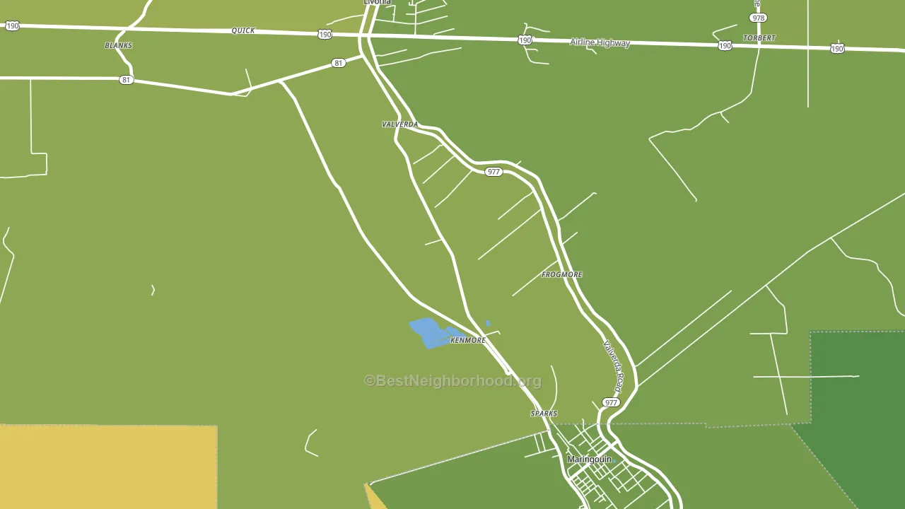 Valverda, LA block-group voter-turnout map