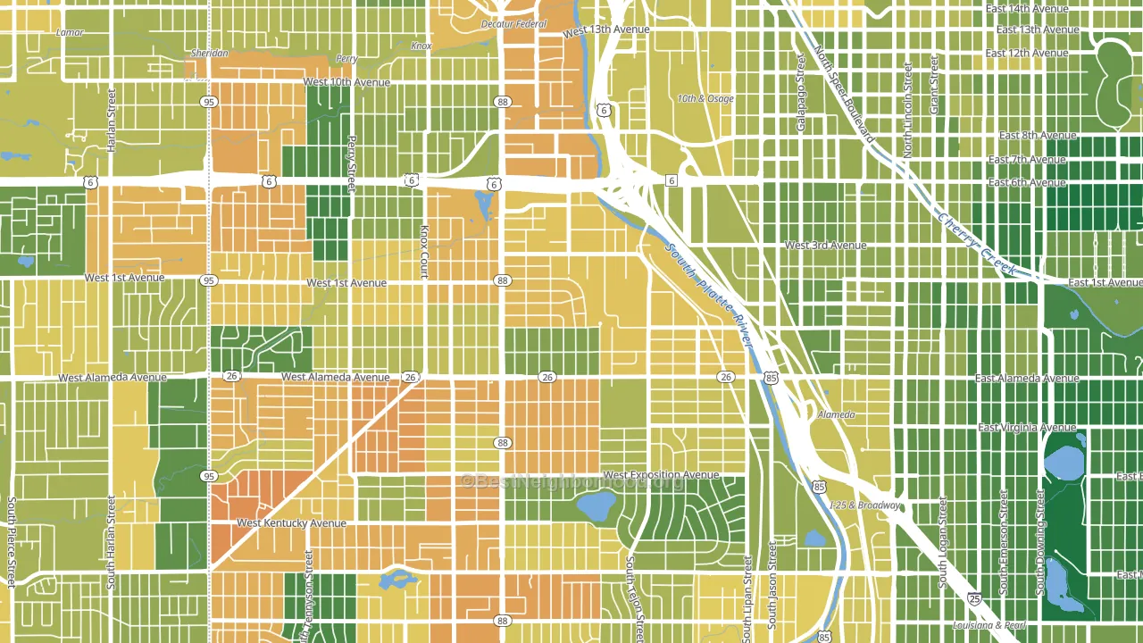 Valverde, Denver, CO block-group voter-turnout map
