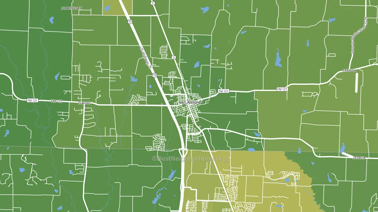 Van Alstyne, TX block-group voter-turnout map