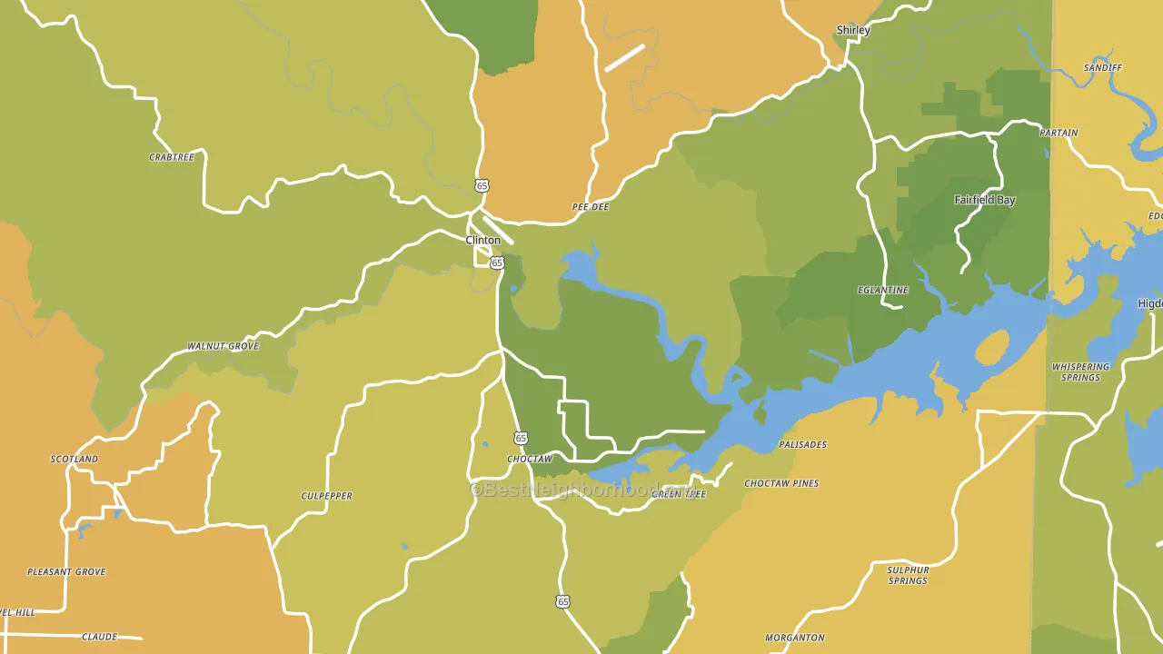 Van Buren County, AR block-group voter-turnout map