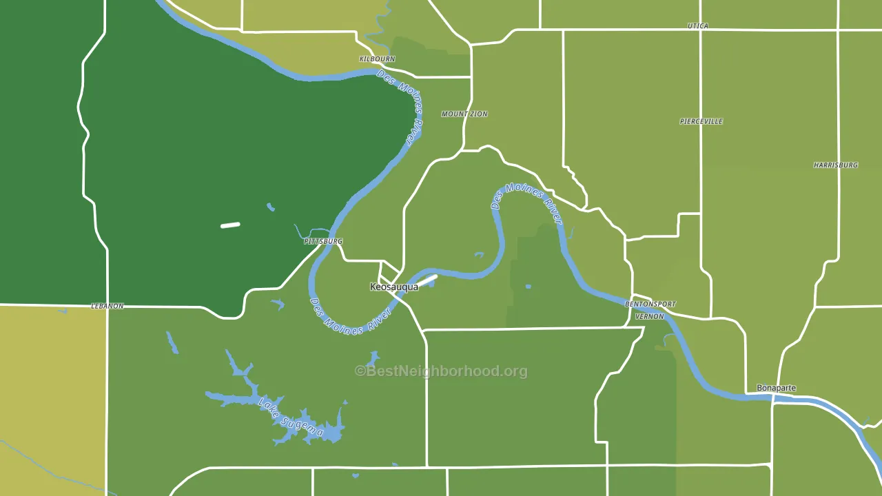 Van Buren County, IA block-group voter-turnout map