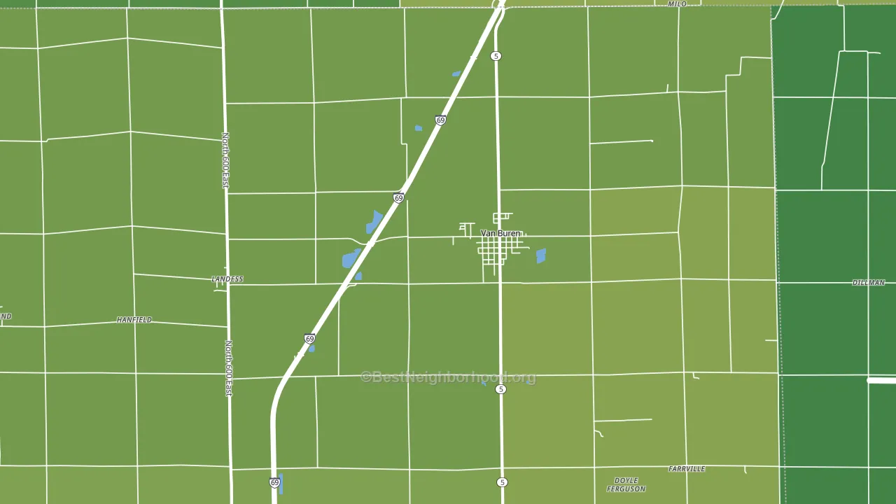 Van Buren, IN block-group voter-turnout map