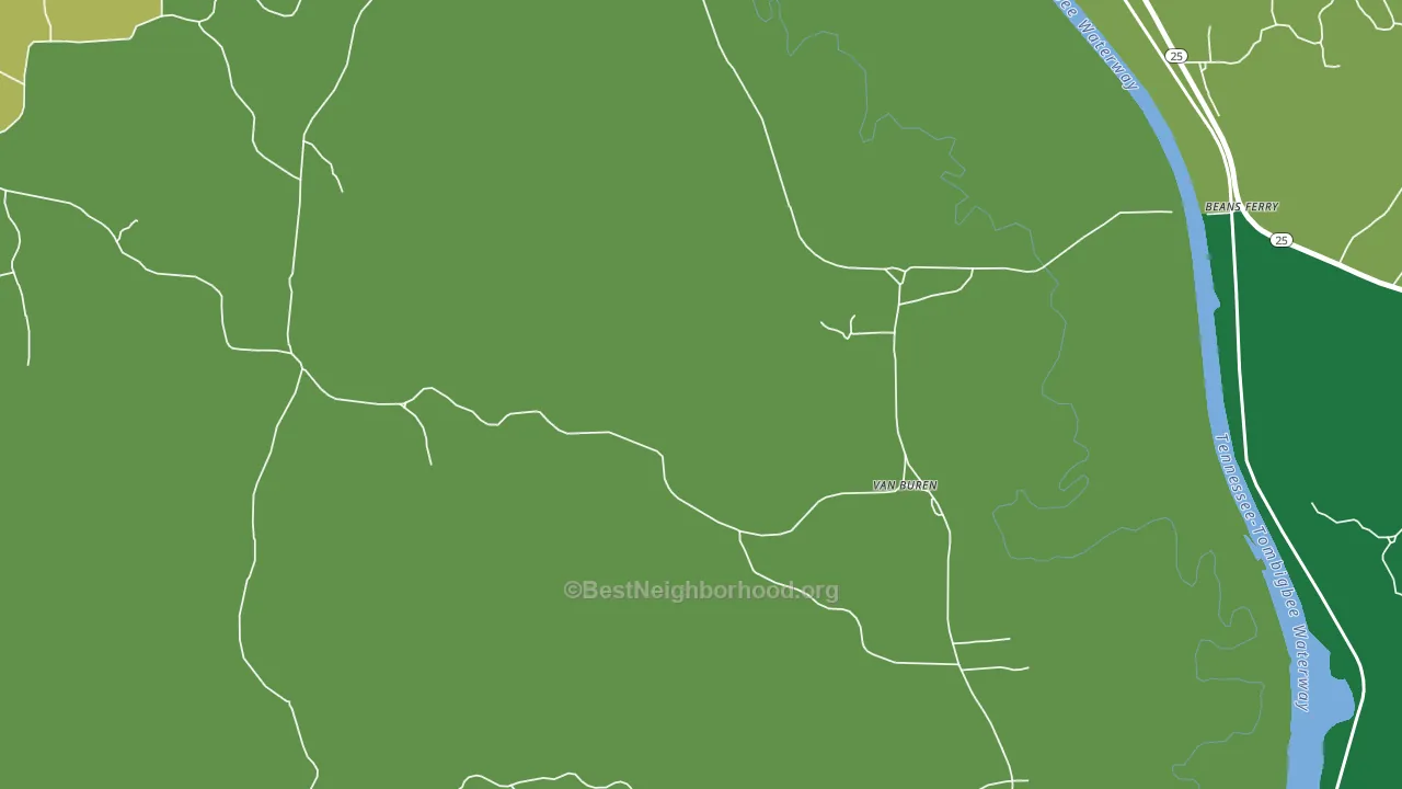 Van Buren, MS block-group voter-turnout map