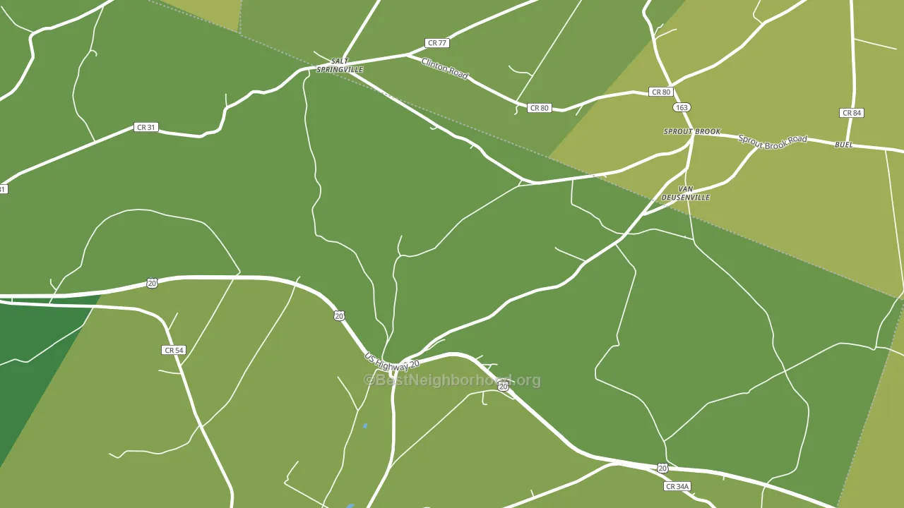 Van Deusenville, NY block-group voter-turnout map