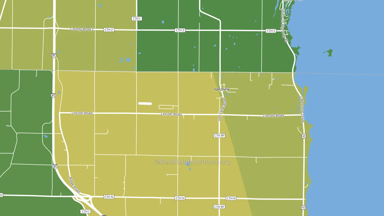 Van Dyne, WI block-group voter-turnout map