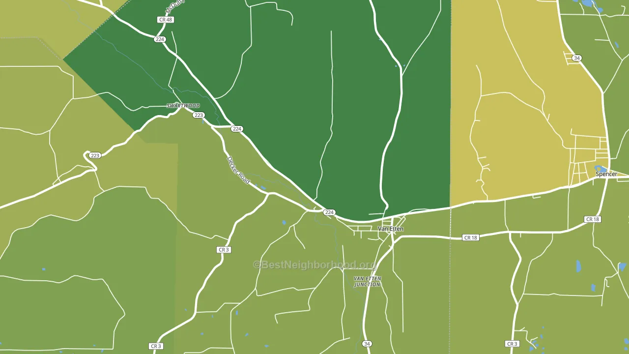 Van Etten, NY block-group voter-turnout map